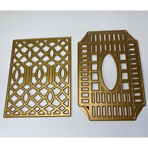 Anna Griffin Teilage Lattice Gate Metal Cutting Dies Gold Intricate Design Craft